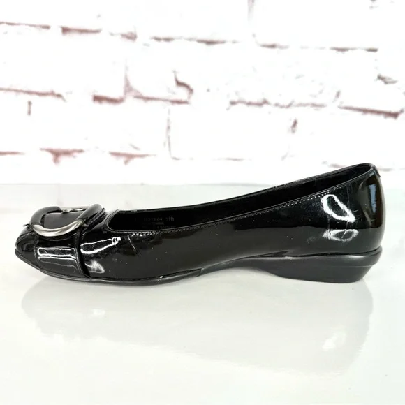 COLE HAAN NIKE AIR COLLAB Size 5.5 Black Patent Leather Ballet Flat Slip Shoes - Picture 15 of 16